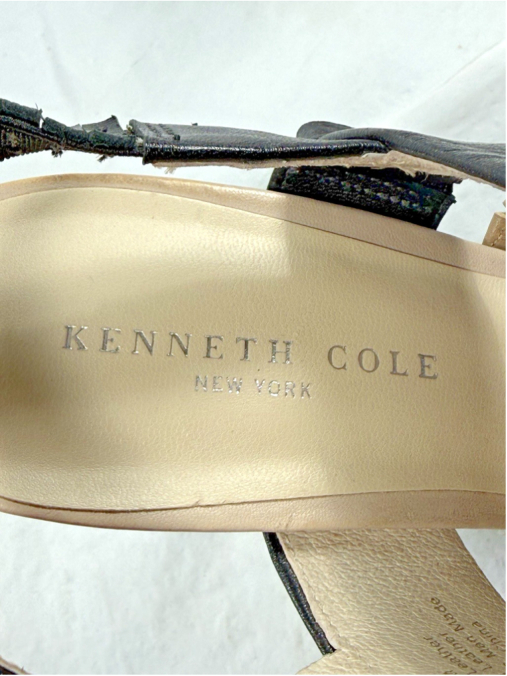 Kenneth Cole Leather Strappy Heels Nikki Clay and Black Size 6 Med. - Picture 6 of 14